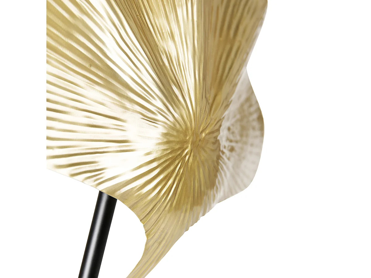 Lampadaire oriental en laiton avec 2 lumières noires - Louka