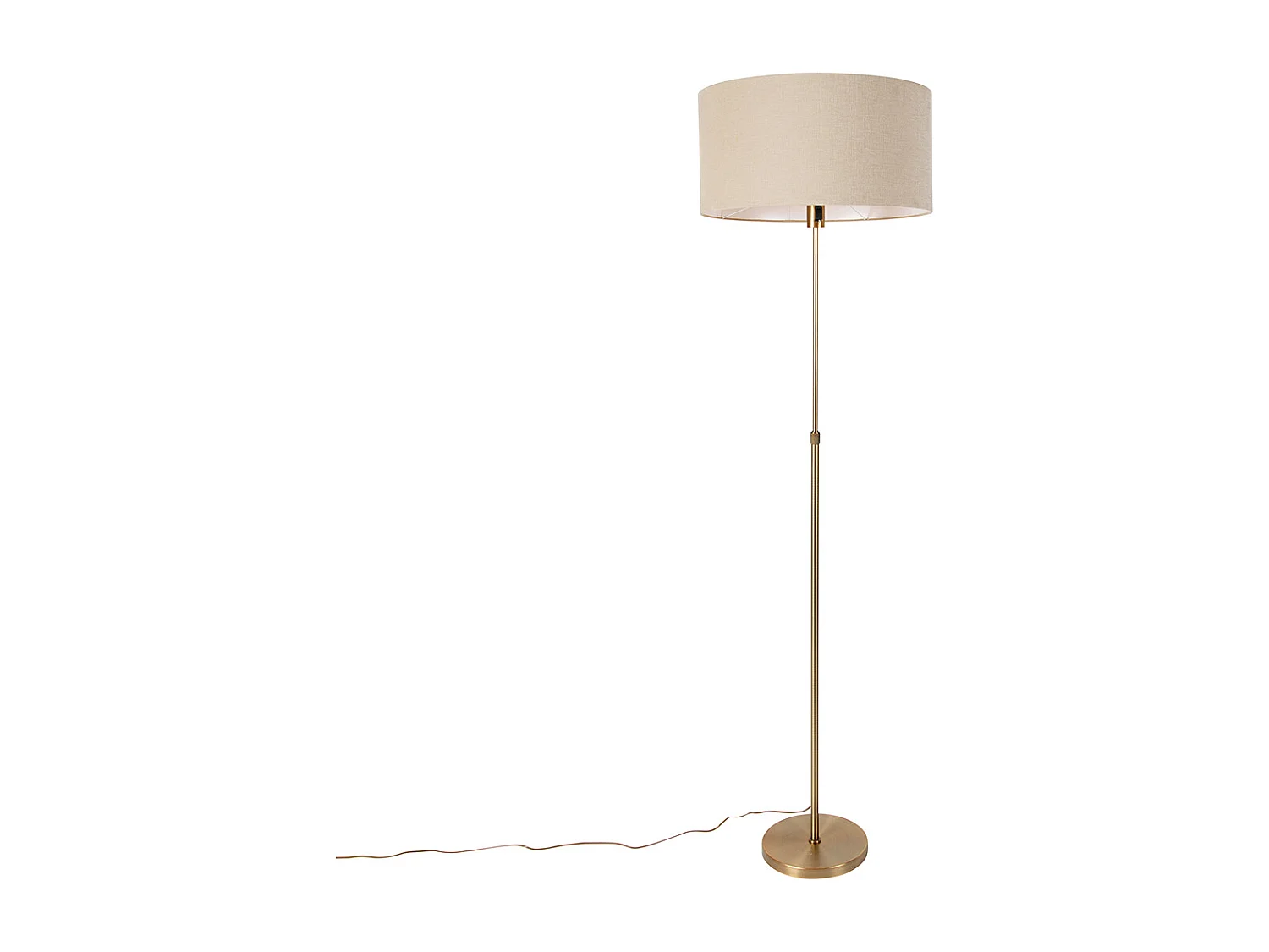 Lampadaire orientable bronze avec abat-jour marron clair 50 cm - Parte