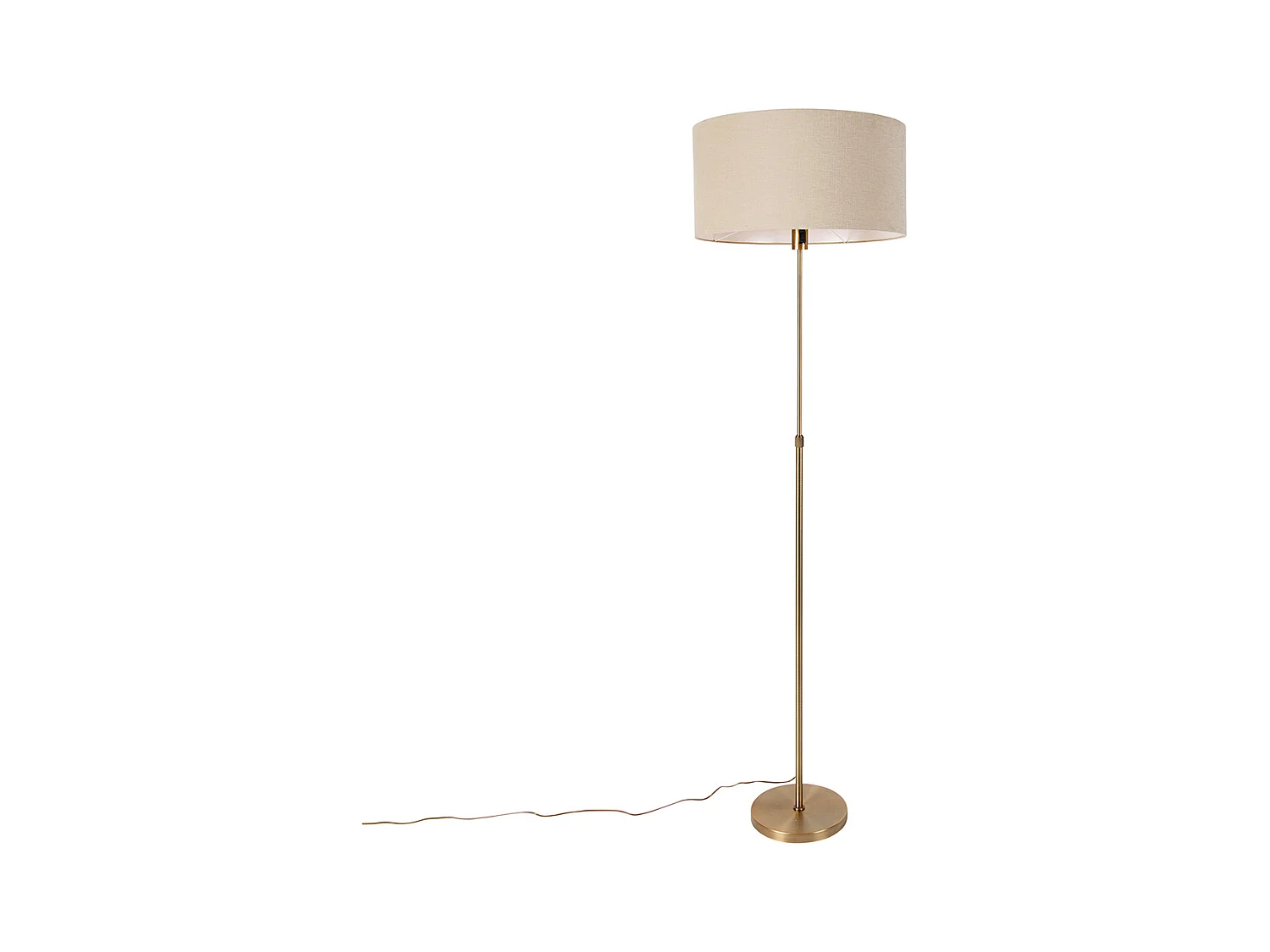 Lampadaire orientable bronze avec abat-jour marron clair 50 cm - Parte