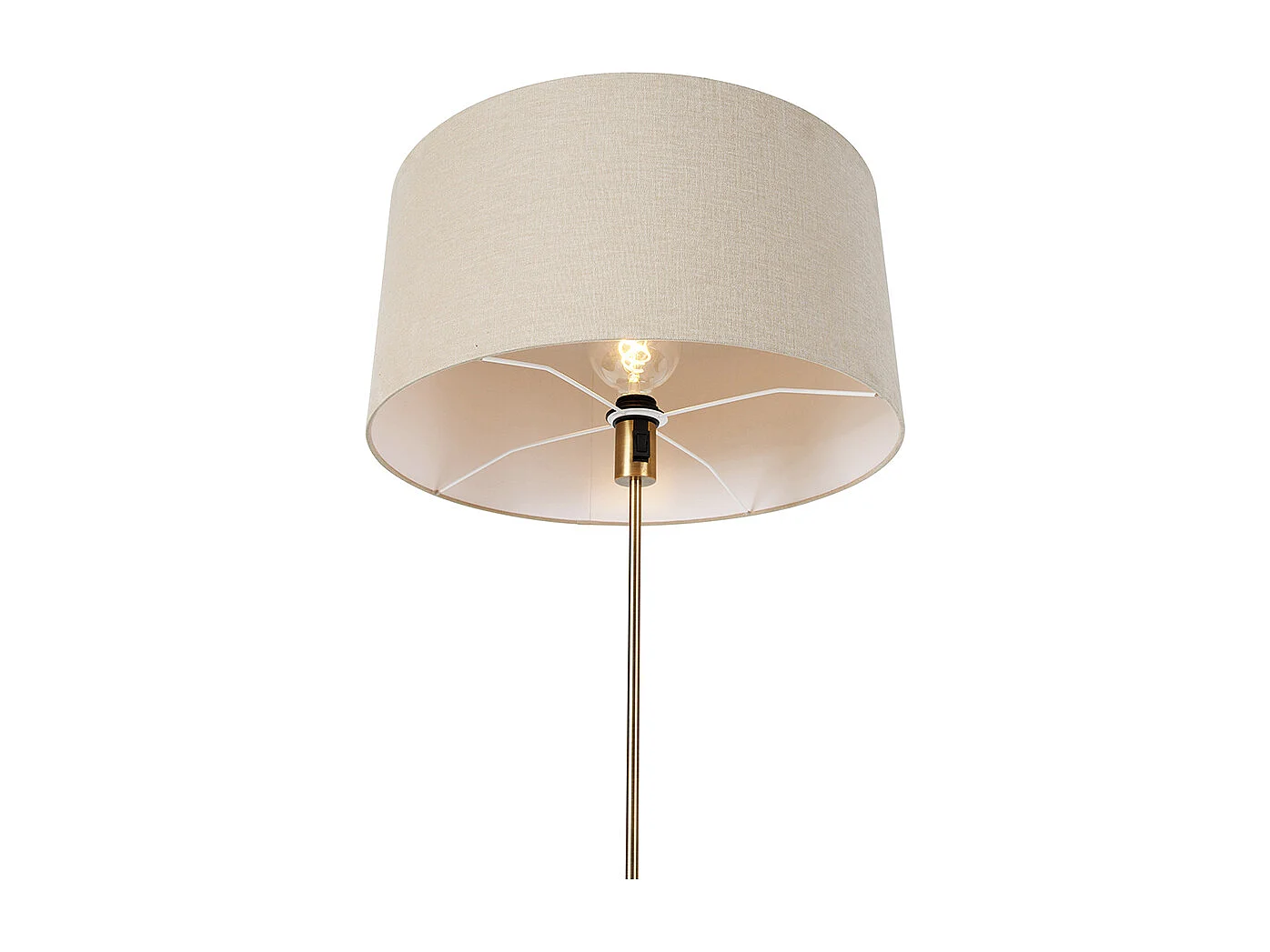 Lampadaire réglable bronze avec abat-jour marron clair 50 cm - Parte
