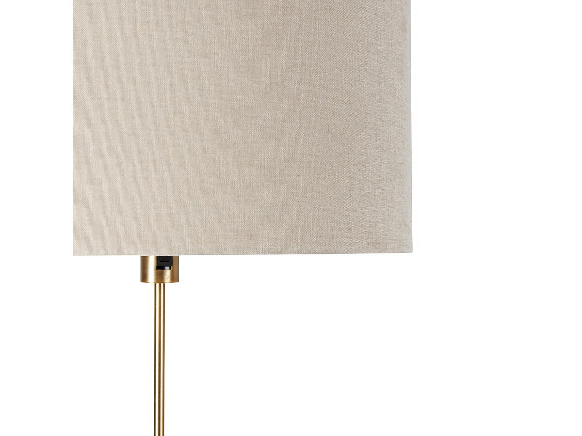 Lampadaire réglable bronze avec abat-jour marron clair 50 cm - Parte