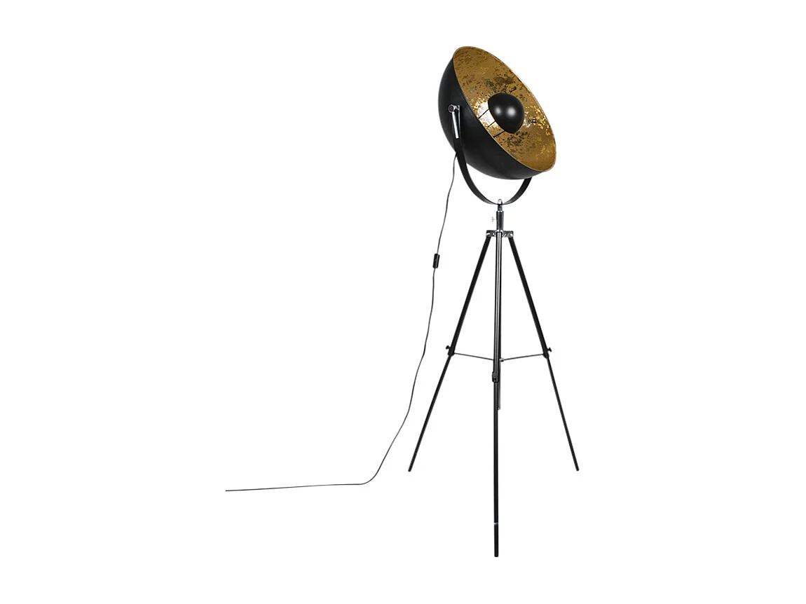 Lampadaire intelligent industriel noir trépied avec WiFi A60 - Magna 50 Eglip