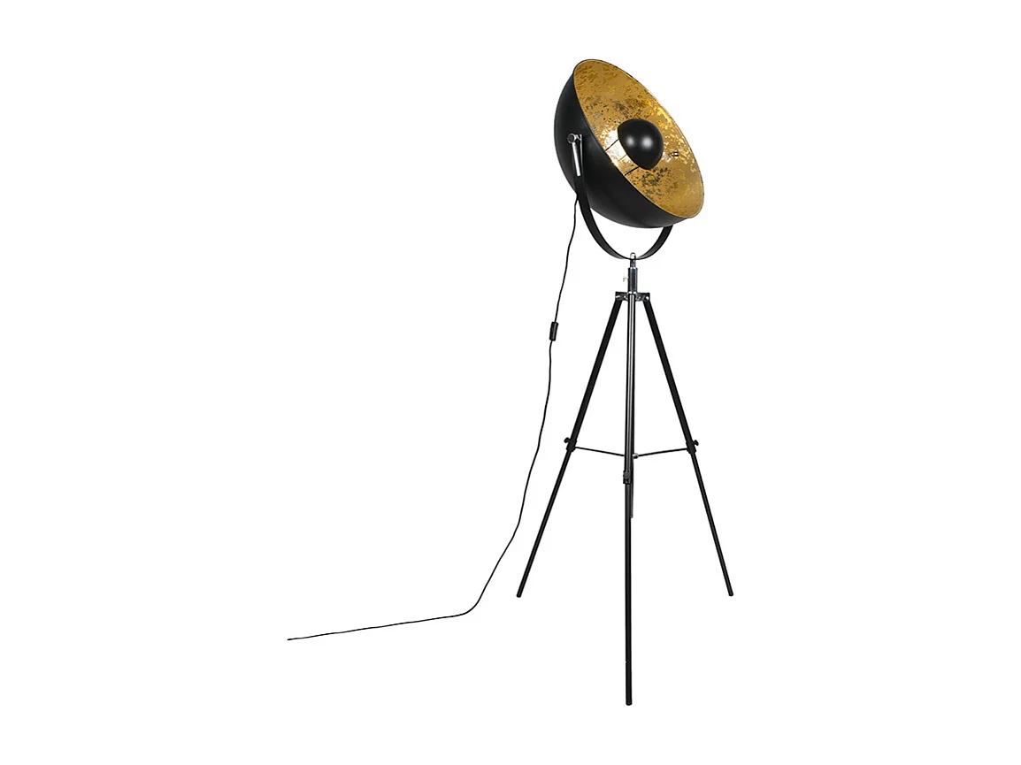 Lampadaire intelligent industriel noir trépied avec WiFi A60 - Magna 50 Eglip