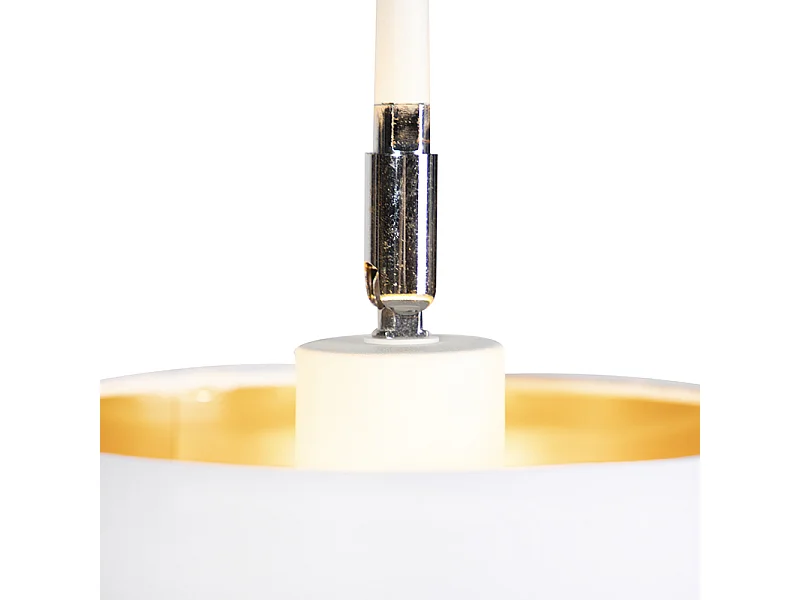 Lampadaire moderne blanc avec or - Lofty