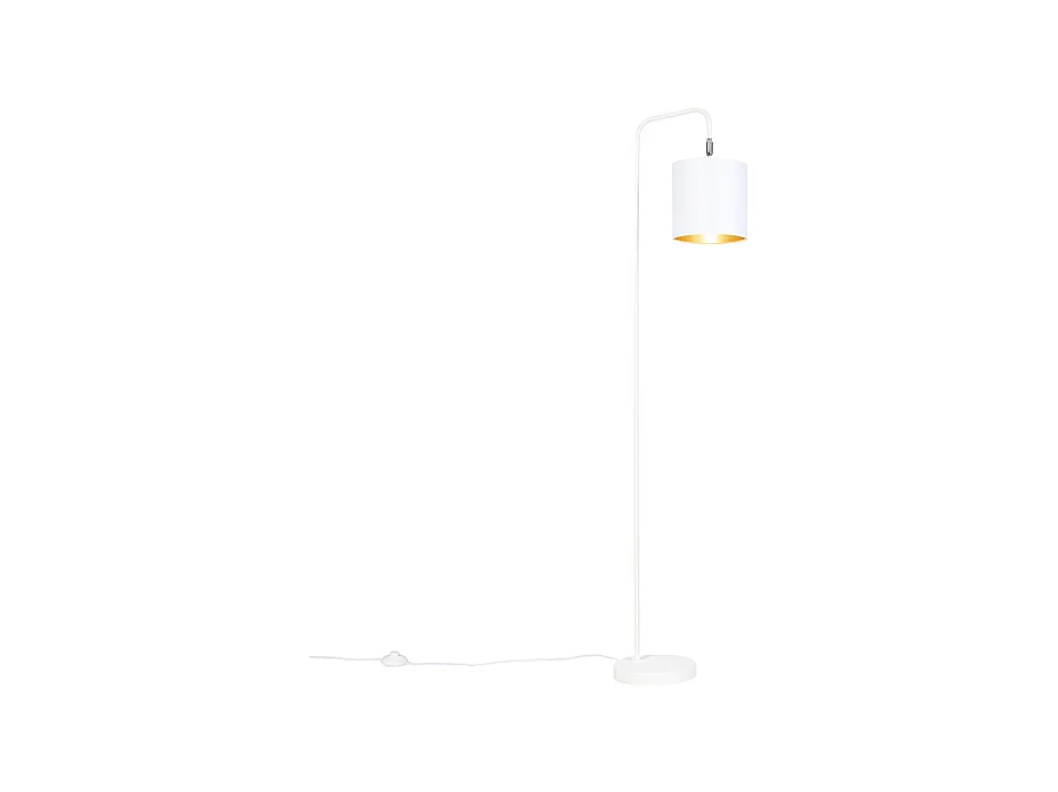 Lampadaire moderne blanc avec or - Lofty
