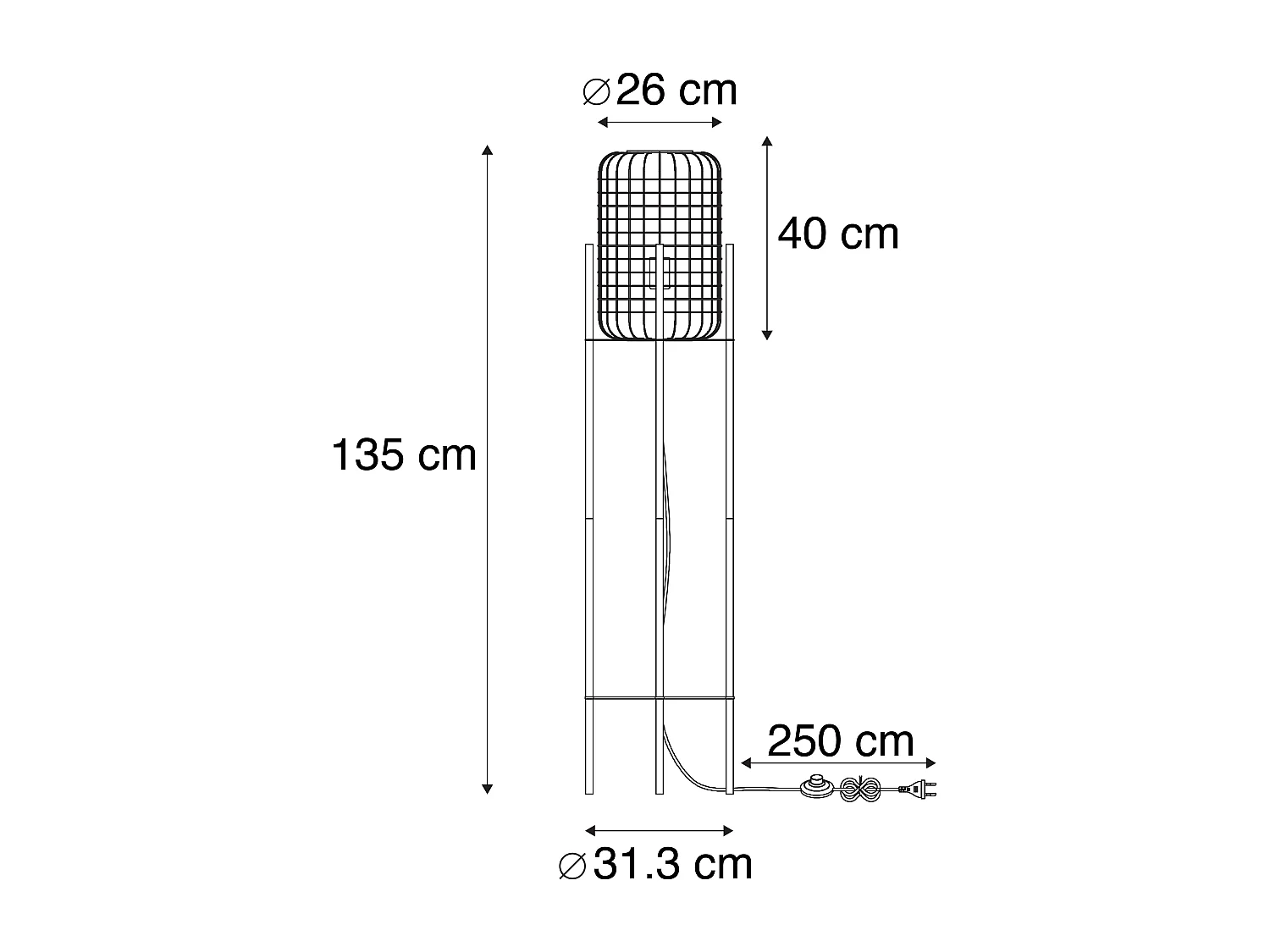 Lampadaire industriel noir - Bliss Vefa