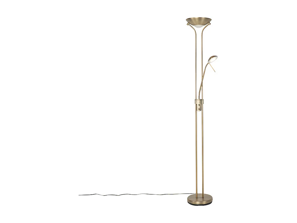 Lampadaire moderne en bronze avec lampe de lecture avec LED dim pour chauffer - Diva