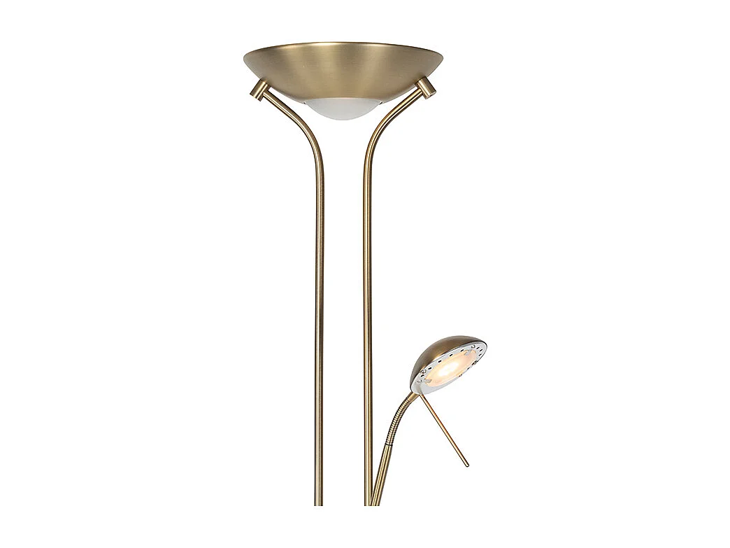 Lampadaire moderne en bronze avec lampe de lecture avec LED dim pour chauffer - Diva