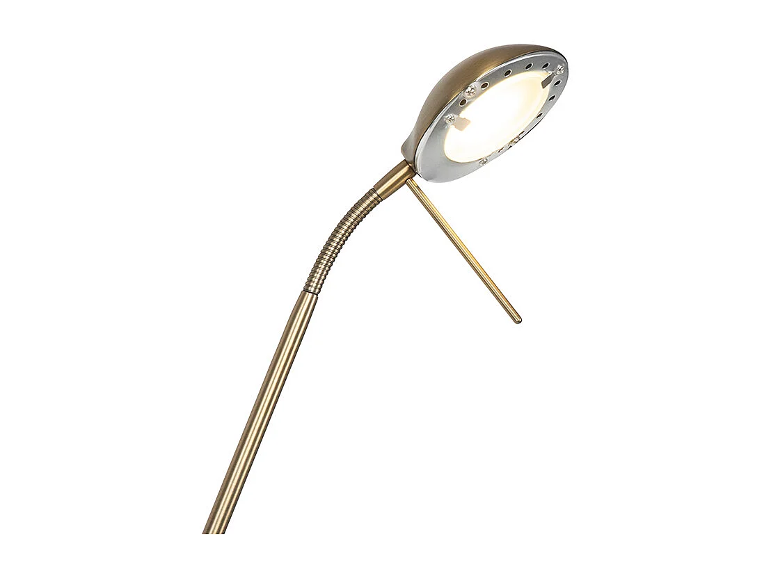 Lampadaire moderne en bronze avec lampe de lecture avec LED dim pour chauffer - Diva