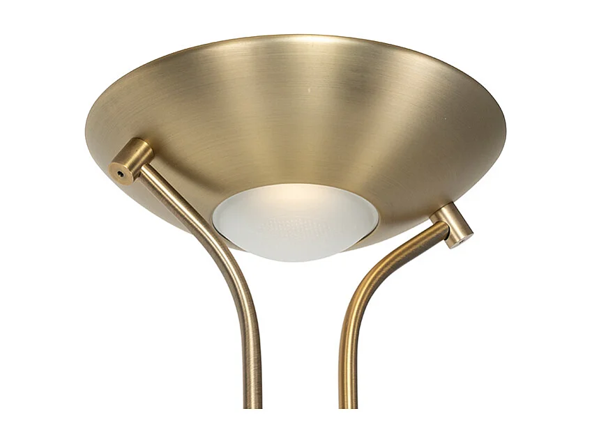 Lampadaire moderne en bronze avec lampe de lecture avec LED dim pour chauffer - Diva