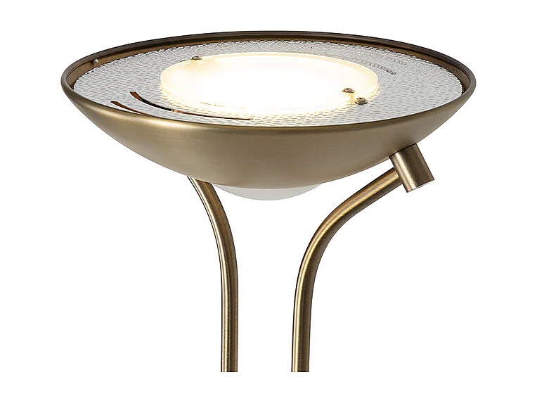 Lampadaire moderne en bronze avec lampe de lecture avec LED dim pour chauffer - Diva