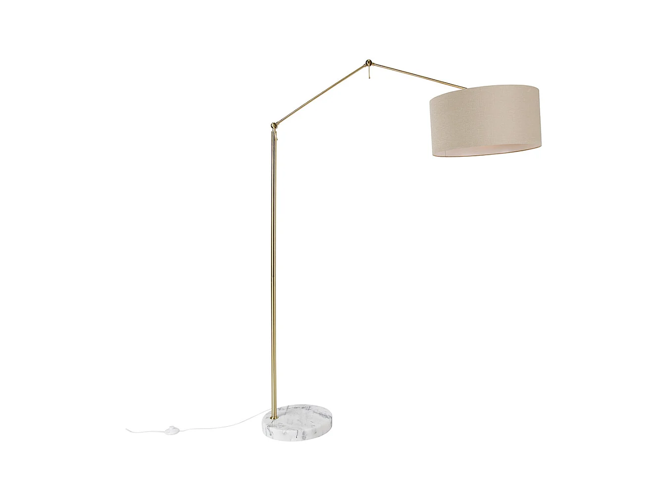 Lampadaire doré avec abat-jour marron clair 50 cm orientable - Editeur