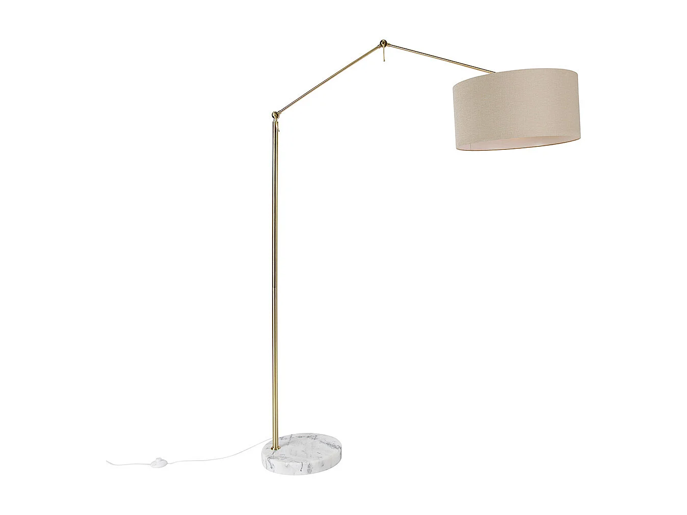 Lampadaire doré avec abat-jour brun clair 50 cm réglable - Editor