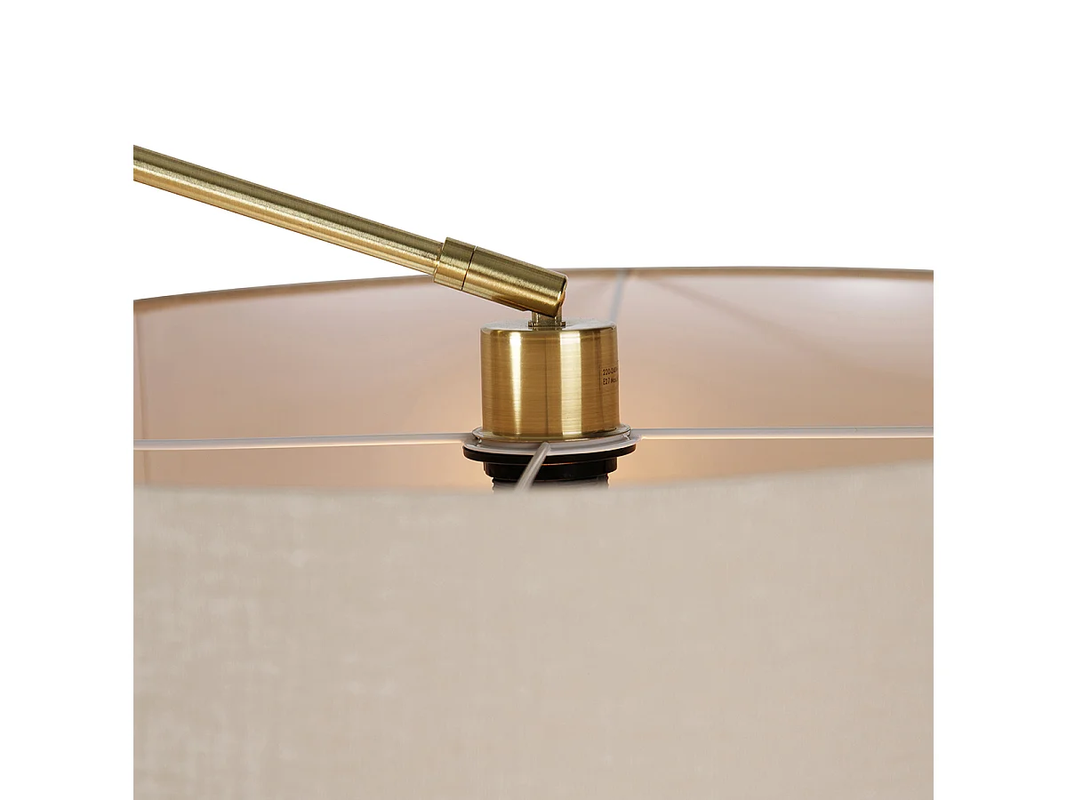 Lampadaire doré avec abat-jour brun clair 50 cm réglable - Editor