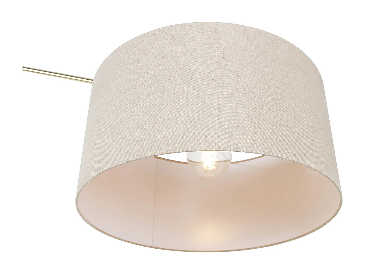 Lampadaire doré avec abat-jour brun clair 50 cm réglable - Editor
