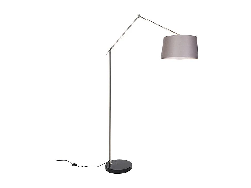 Lampadaire moderne en acier avec abat-jour gris foncé 45 cm - Editor