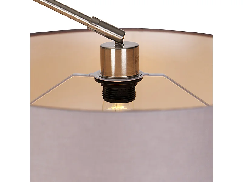 Lampadaire moderne en acier avec abat-jour gris foncé 45 cm - Editor