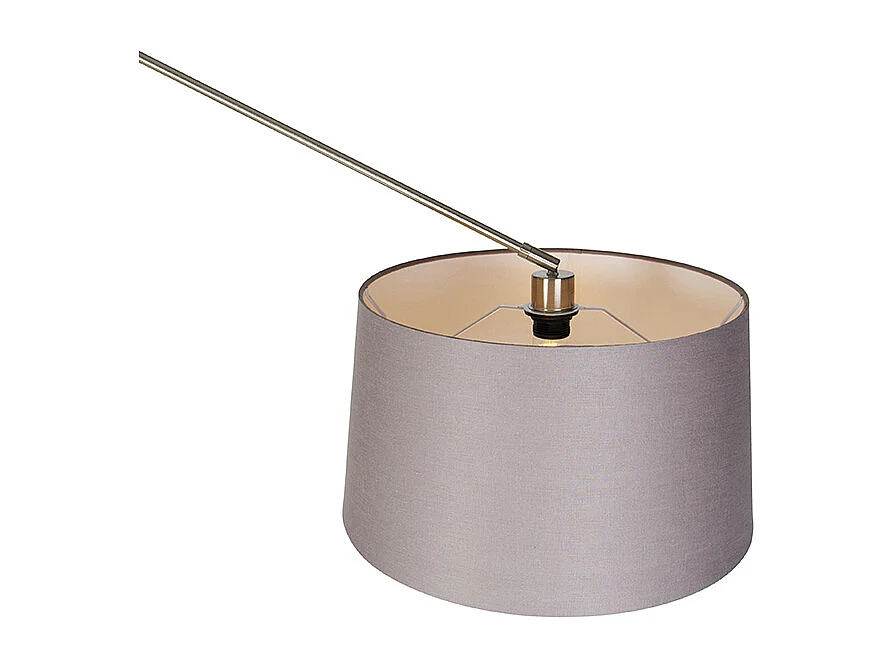 Lampadaire moderne en acier avec abat-jour gris foncé 45 cm - Editor