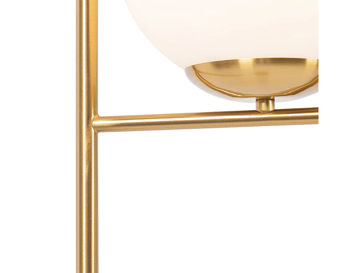 Lampadaire Art Déco or et verre opale - Flore