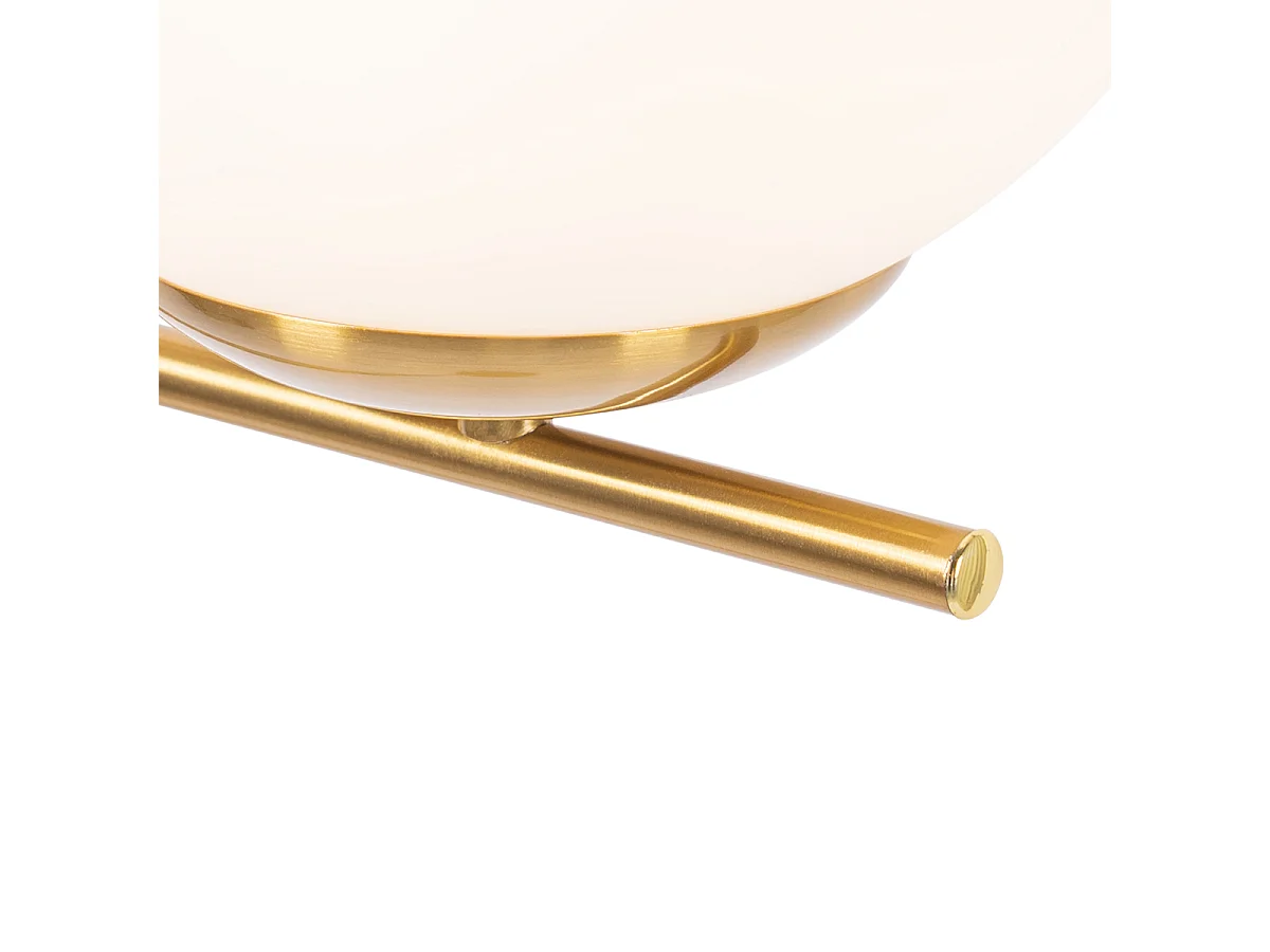 Lampadaire Art Déco or et verre opale - Flore