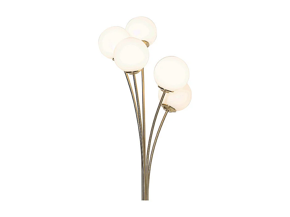 Lampadaire moderne or avec verre opale 5 lumières - Athènes