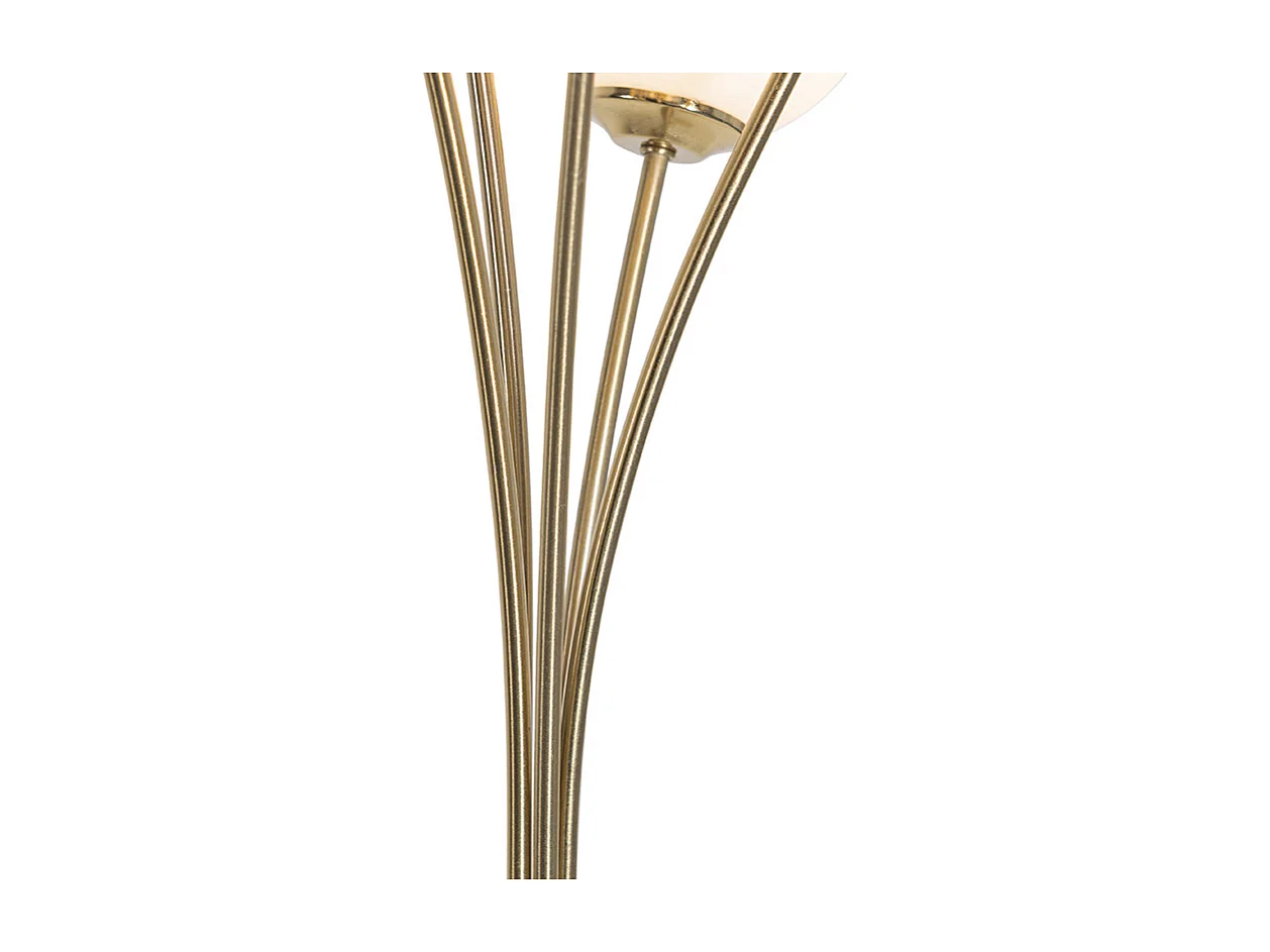 Lampadaire moderne doré avec verre opale 5 lumières - Athènes