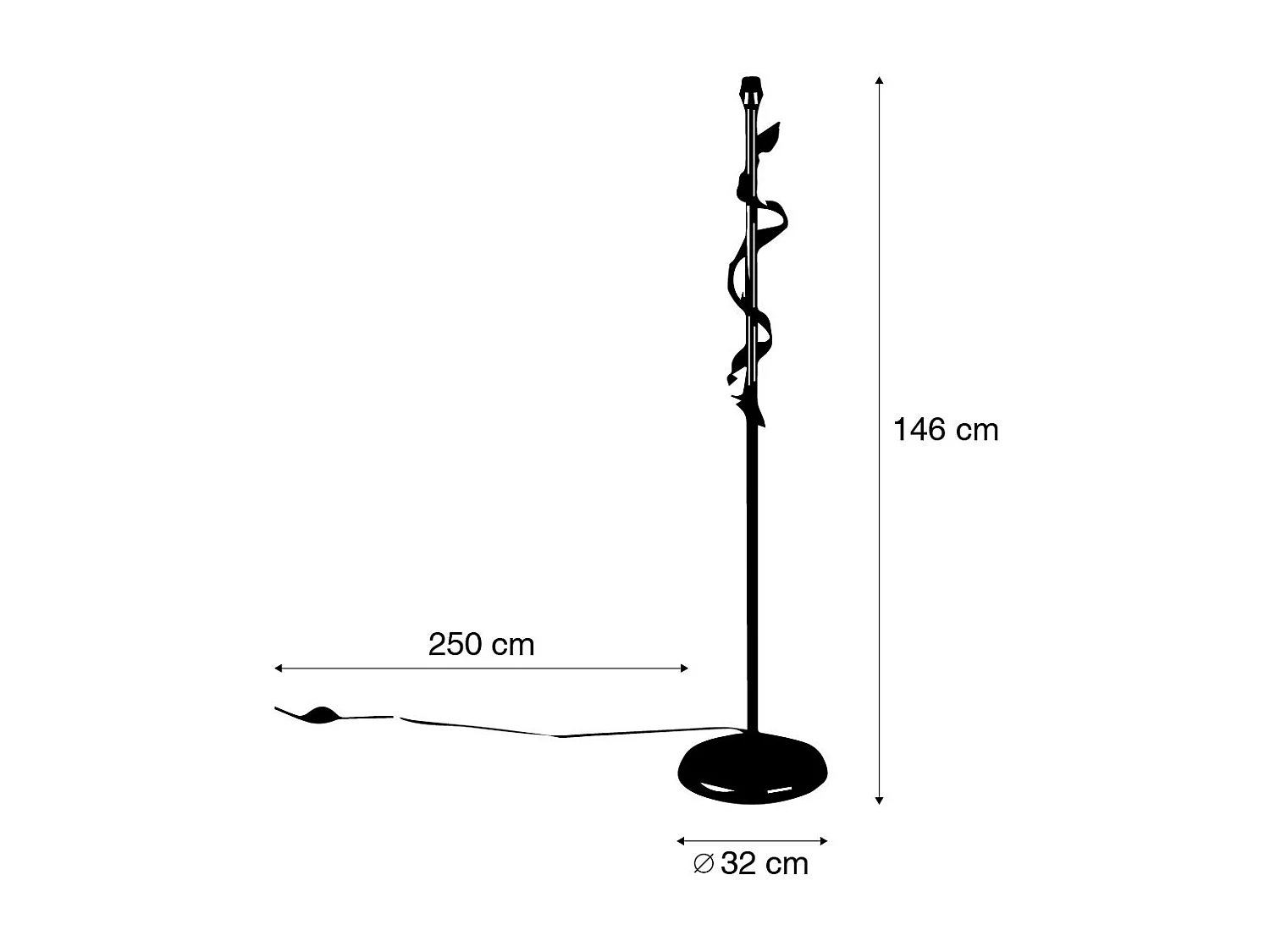 Lampadaire vintage or antique 29 cm sans abat-jour - Tilleul