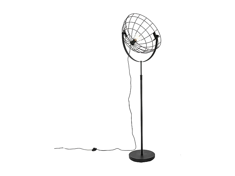 Lampadaire industriel noir 50 cm orientable - Hanze