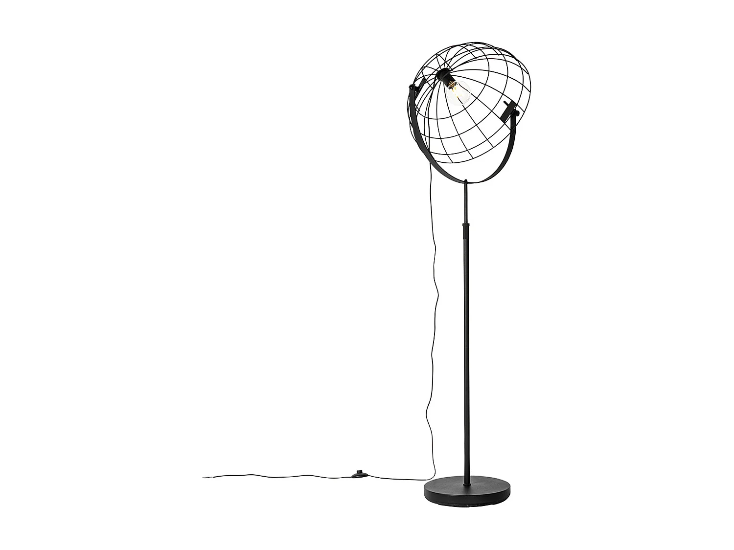 Lampadaire industriel noir 50 cm orientable - Hanze