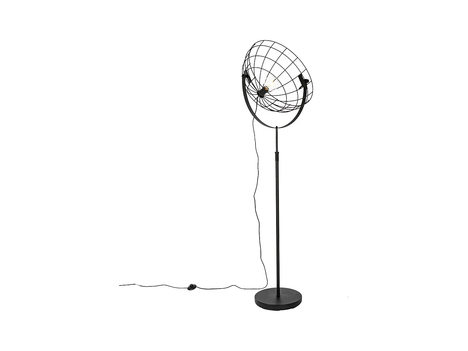 Lampadaire industriel noir 50 cm orientable - Hanze