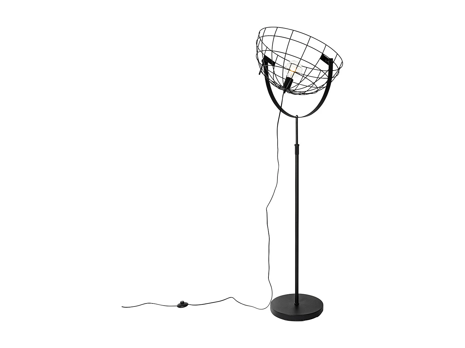 Lampadaire industriel noir 50 cm réglable - Hanze