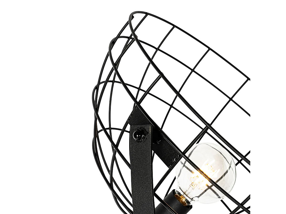 Lampadaire industriel noir 50 cm réglable - Hanze