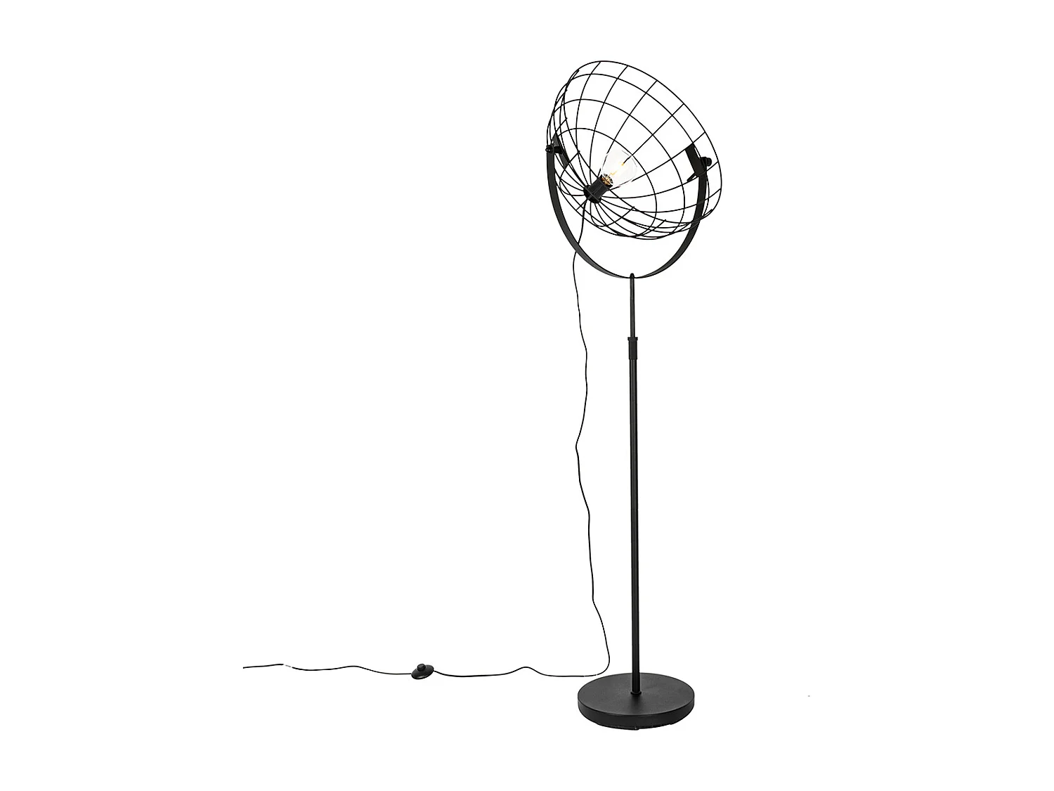 Lampadaire industriel noir 50 cm réglable - Hanze