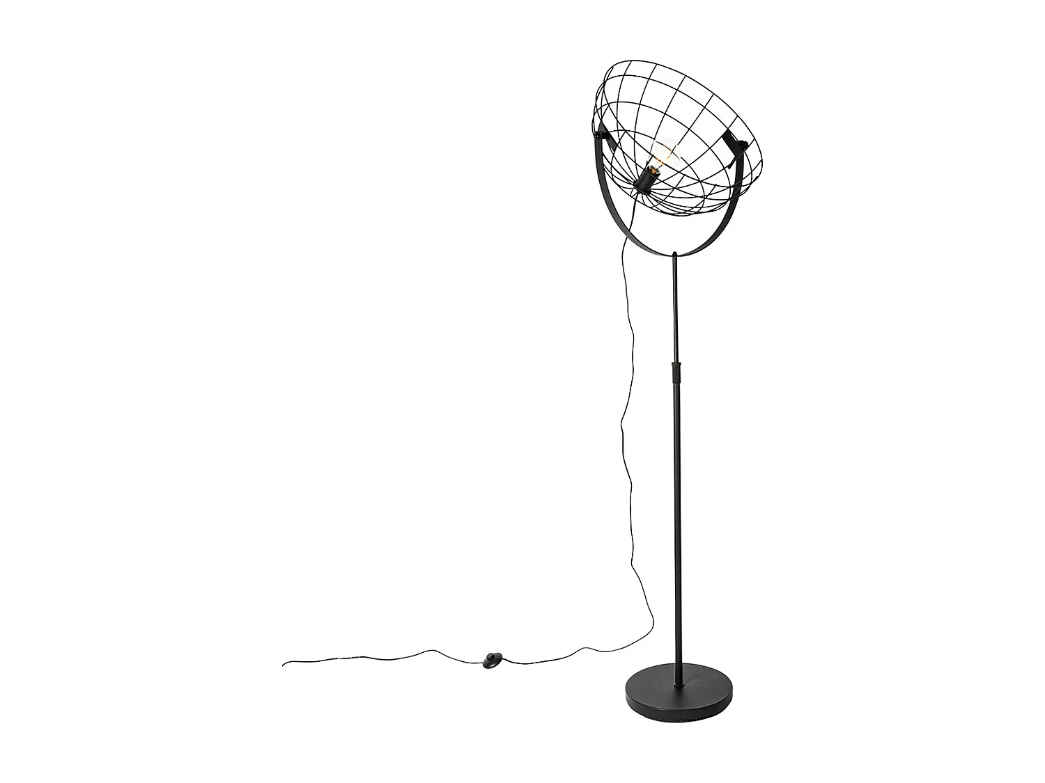 Lampadaire industriel noir 50 cm réglable - Hanze