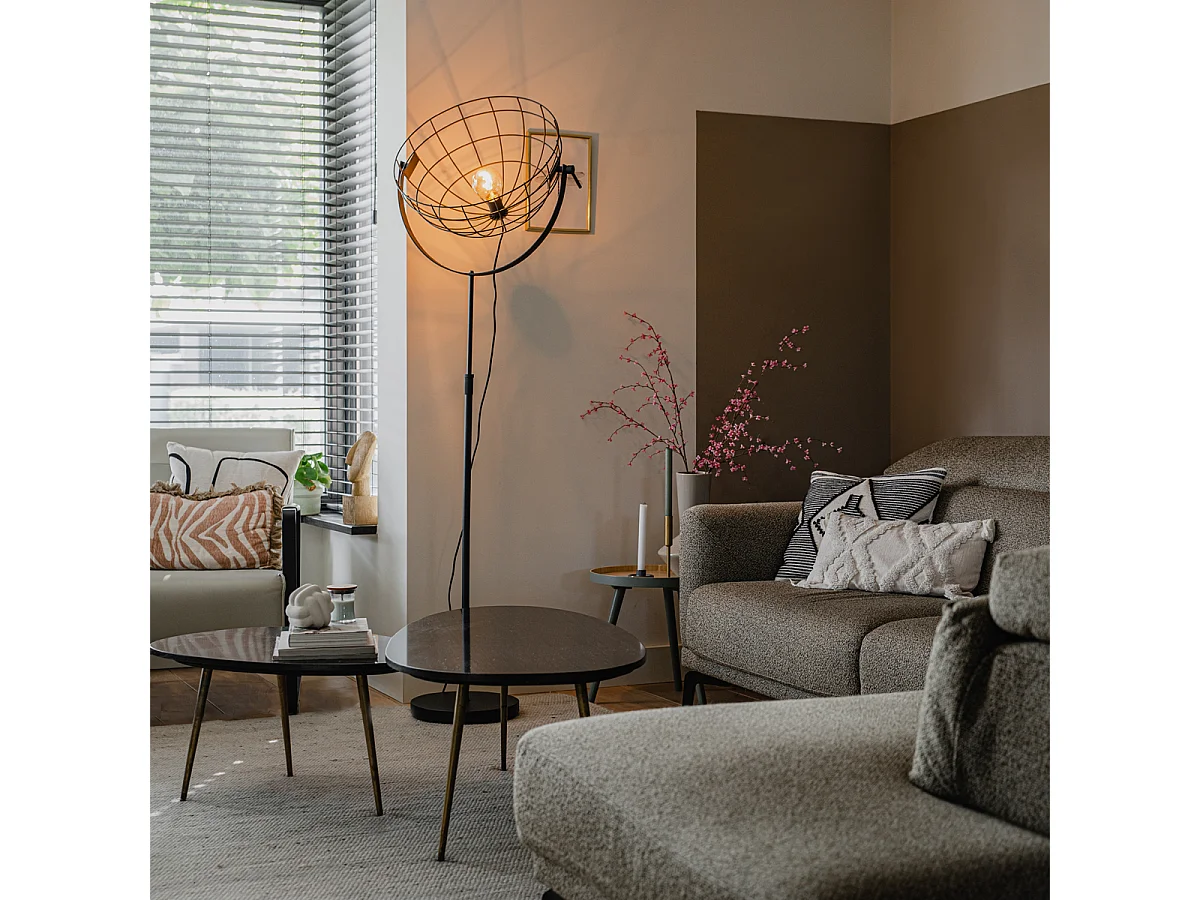 Lampadaire industriel noir 50 cm réglable - Hanze