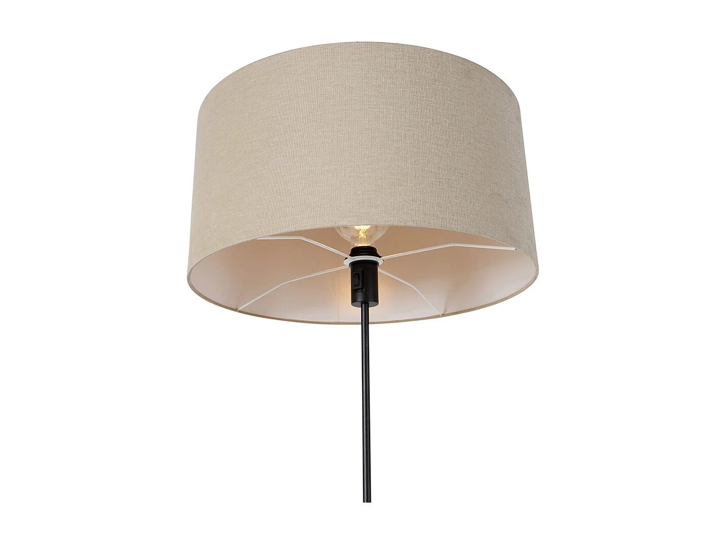 Lampadaire noir réglable avec abat-jour marron clair 50 cm - Parte