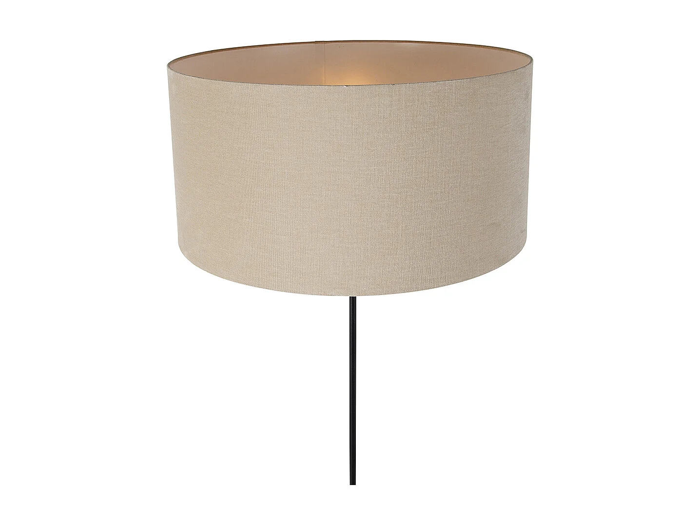 Lampadaire noir réglable avec abat-jour marron clair 50 cm - Parte