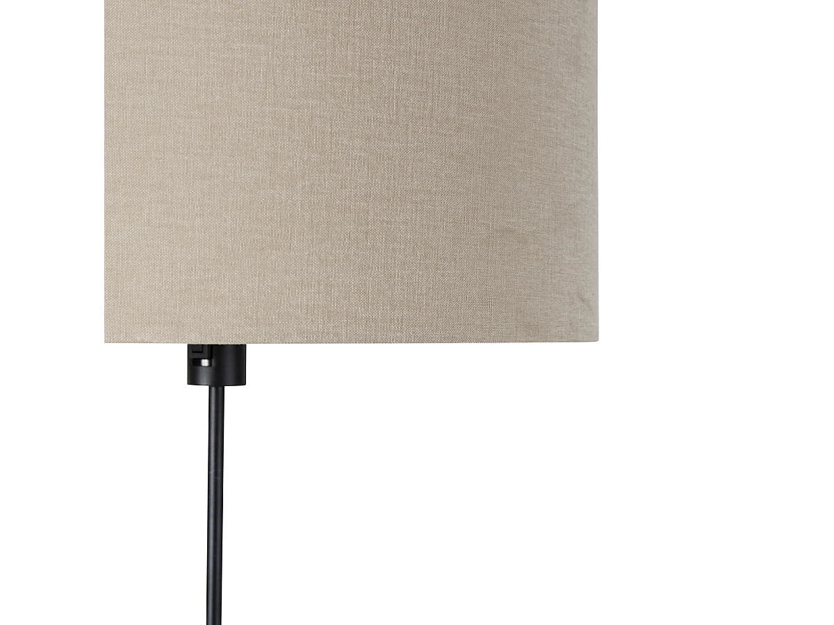 Lampadaire noir réglable avec abat-jour marron clair 50 cm - Parte