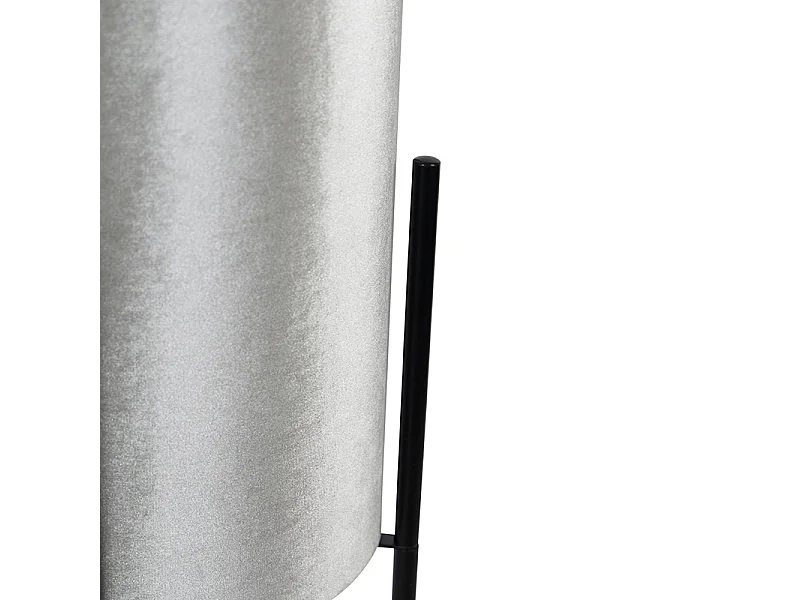 Lampadaire moderne noir avec abat-jour en velours gris - Rich