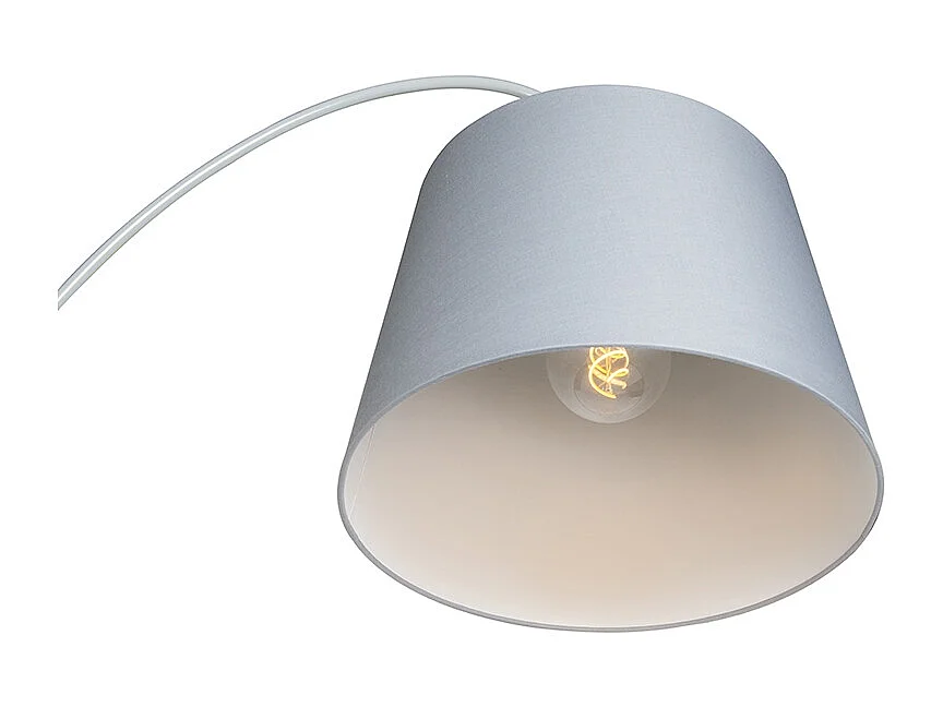 Lampadaire à arc moderne avec abat-jour gris - Bend