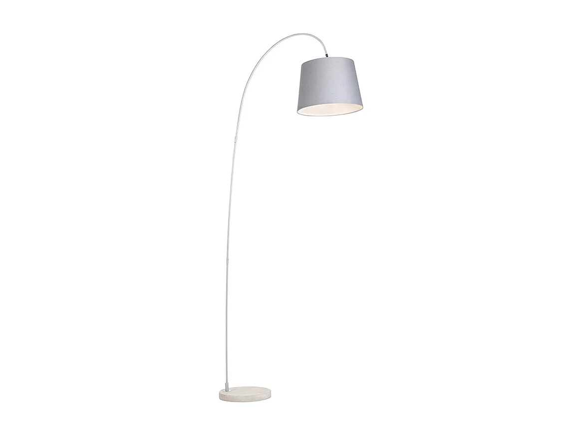 Lampadaire à arc moderne avec abat-jour gris - Bend
