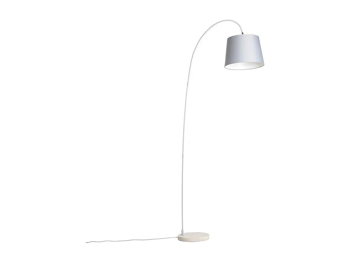 Lampadaire à arc moderne avec abat-jour gris - Bend