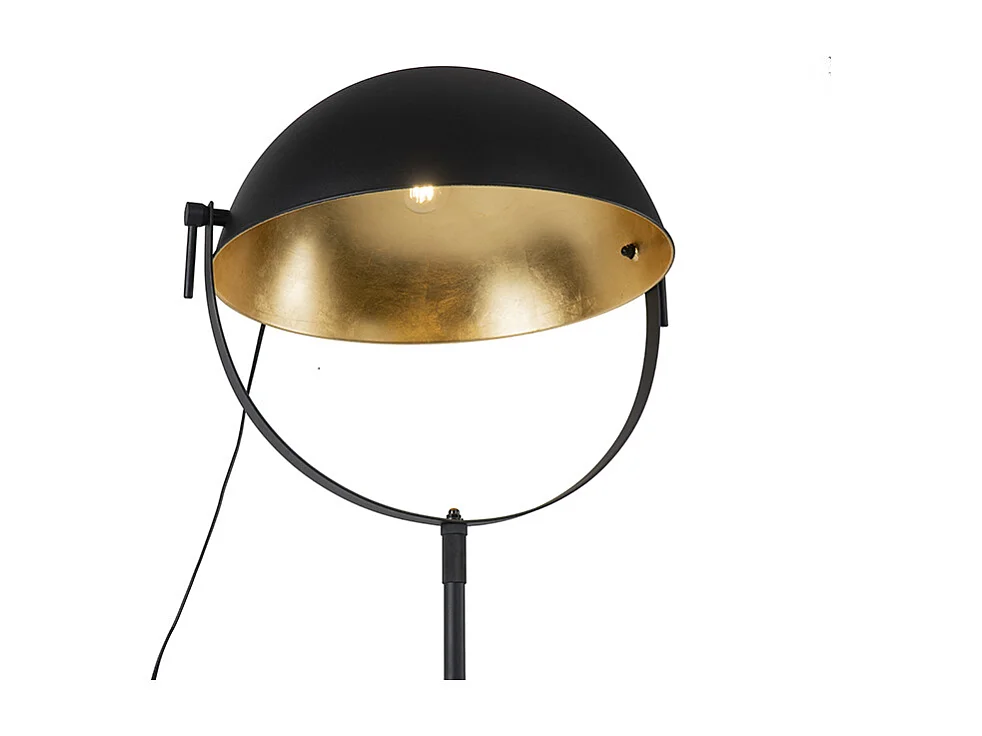 Lampadaire industriel noir 50 cm avec or réglable - Magnax