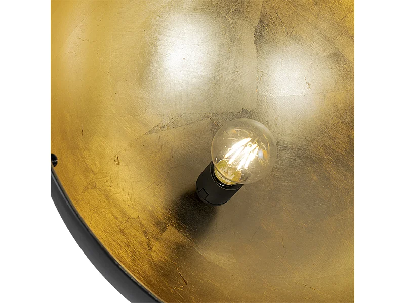 Lampadaire industriel noir 50 cm avec or réglable - Magnax