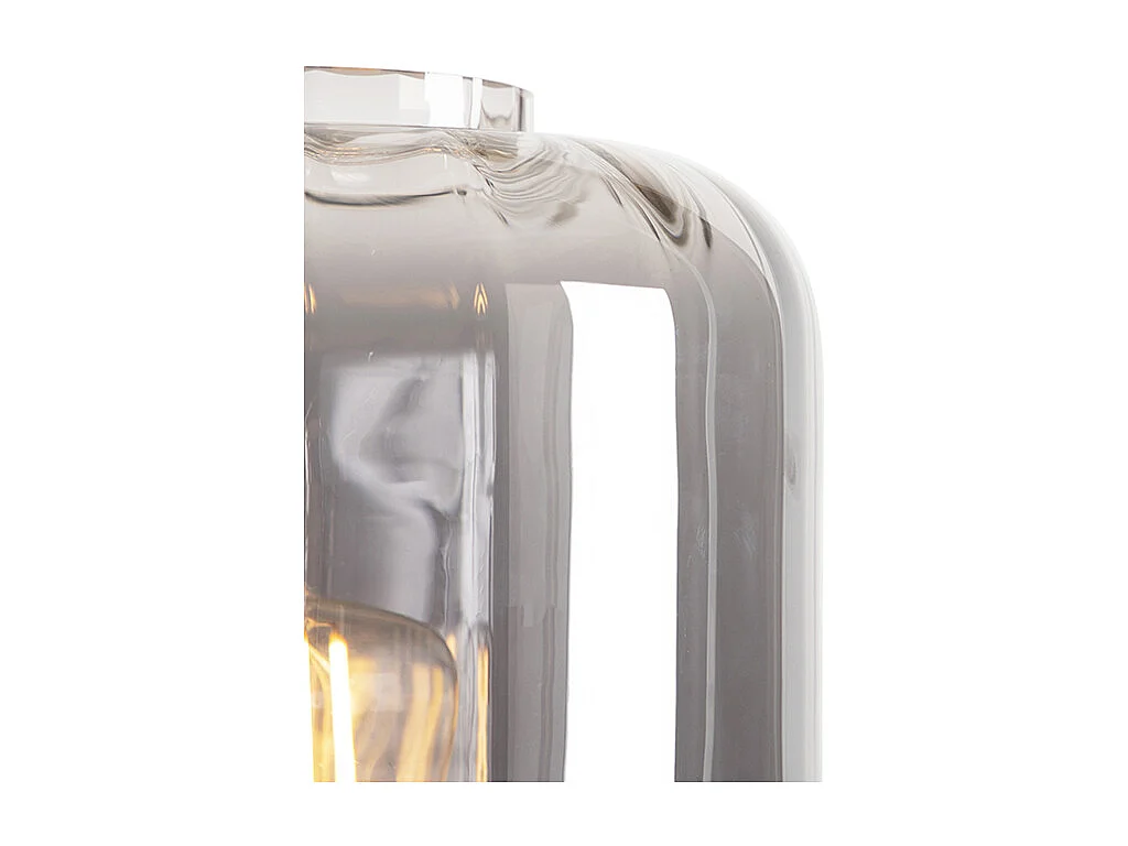 Lampadaire design noir avec verre fumé - Qara