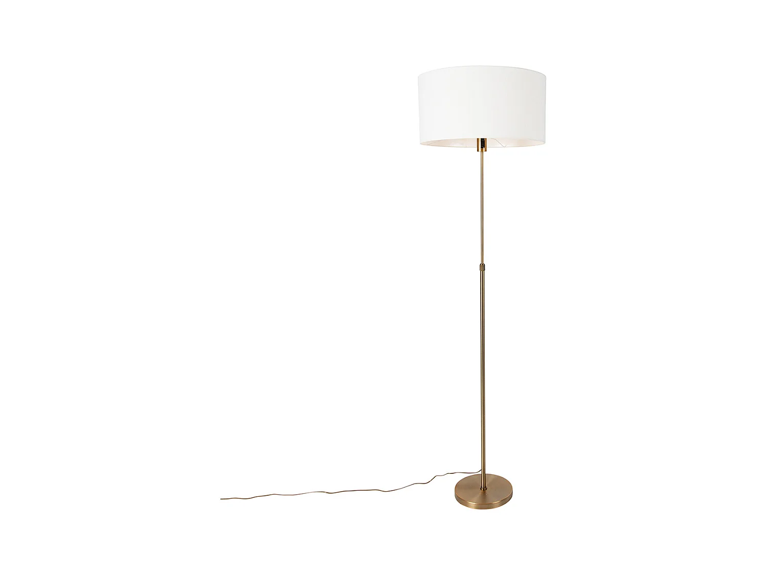 Lampadaire orientable bronze avec abat-jour blanc 50 cm - Parte