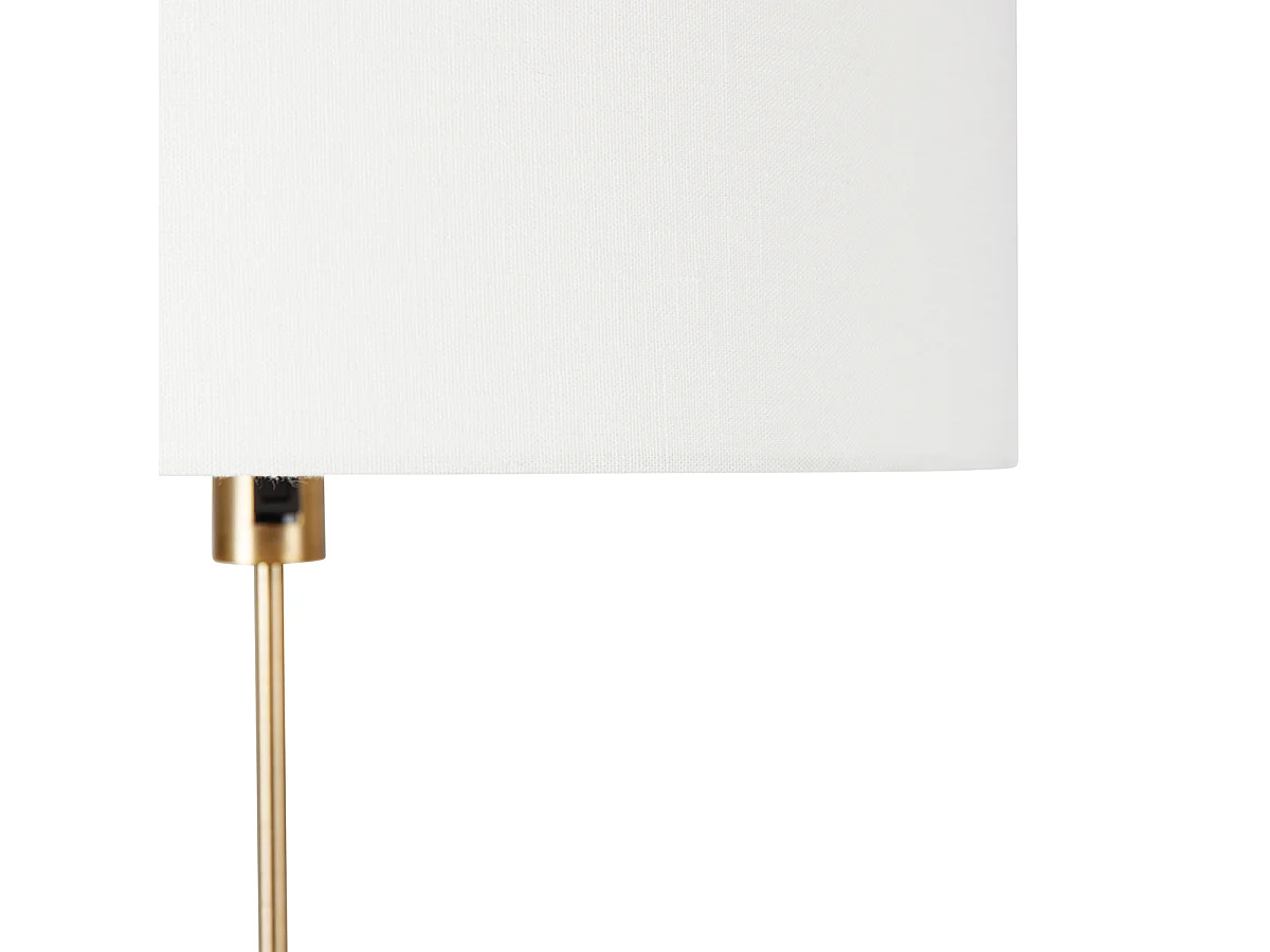 Lampadaire réglable bronze avec abat-jour blanc 50 cm - Parte
