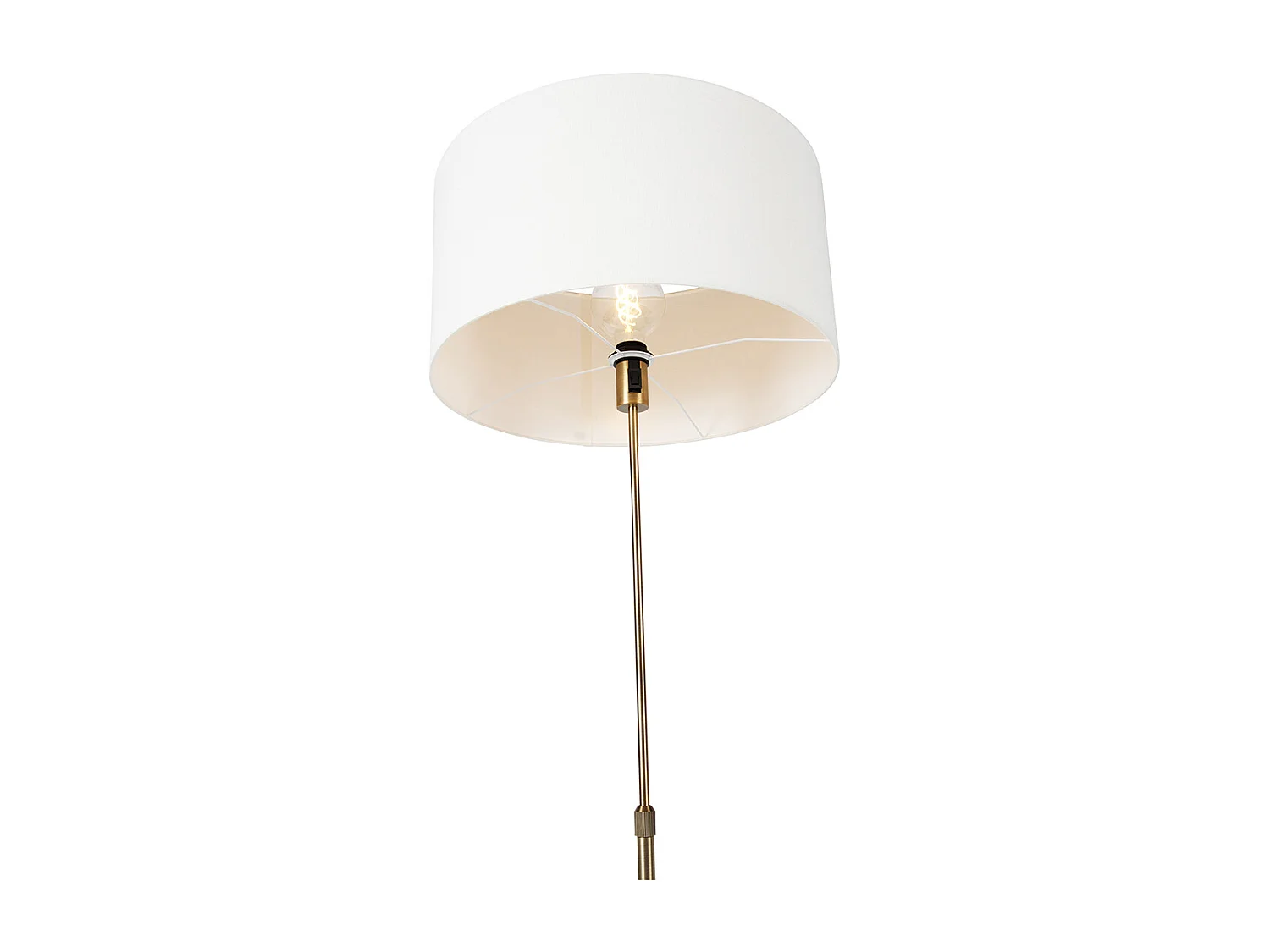 Lampadaire réglable bronze avec abat-jour blanc 50 cm - Parte
