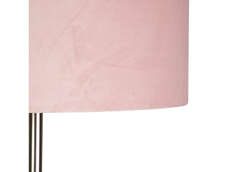 Lampadaire en acier avec abat-jour rose 50 cm - Simplo