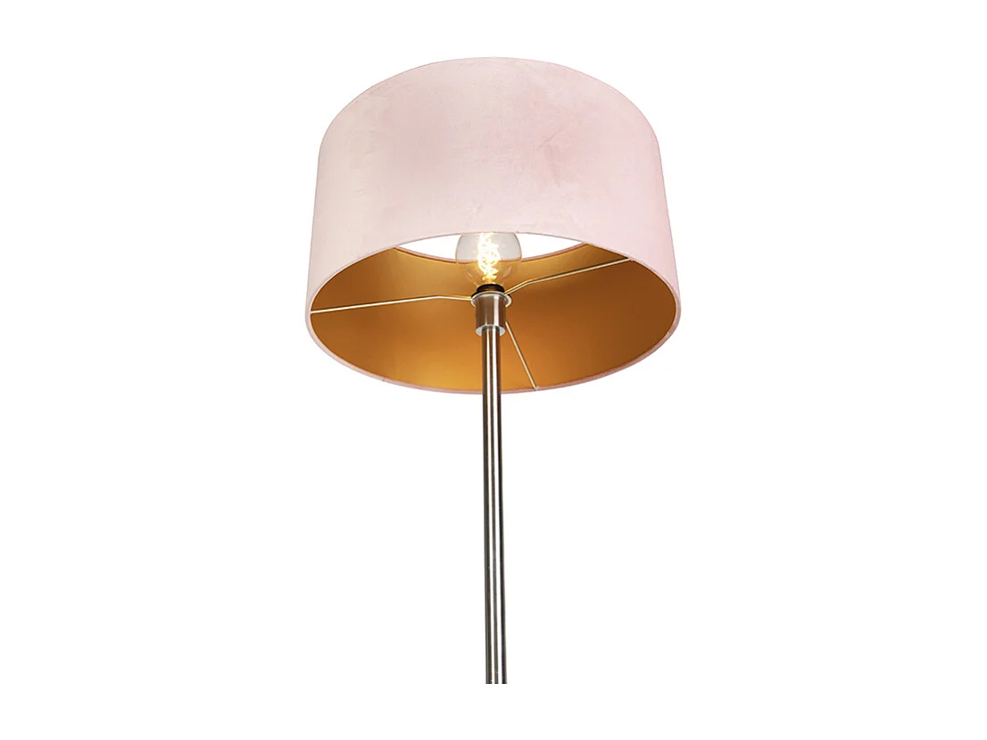 Lampadaire en acier avec abat-jour rose 50 cm - Simplo